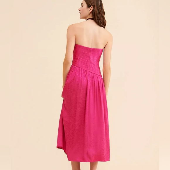 Free People Make An Entrance Strapless Floral Satin Maxi Dress Size 0 - Picture 4 of 15